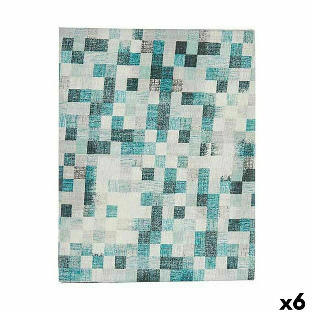 Tablecloth Kinvara CUADROS-A Turquoise Thin canvas 140 x 180 cm Anti-stain Frames (6 Units)