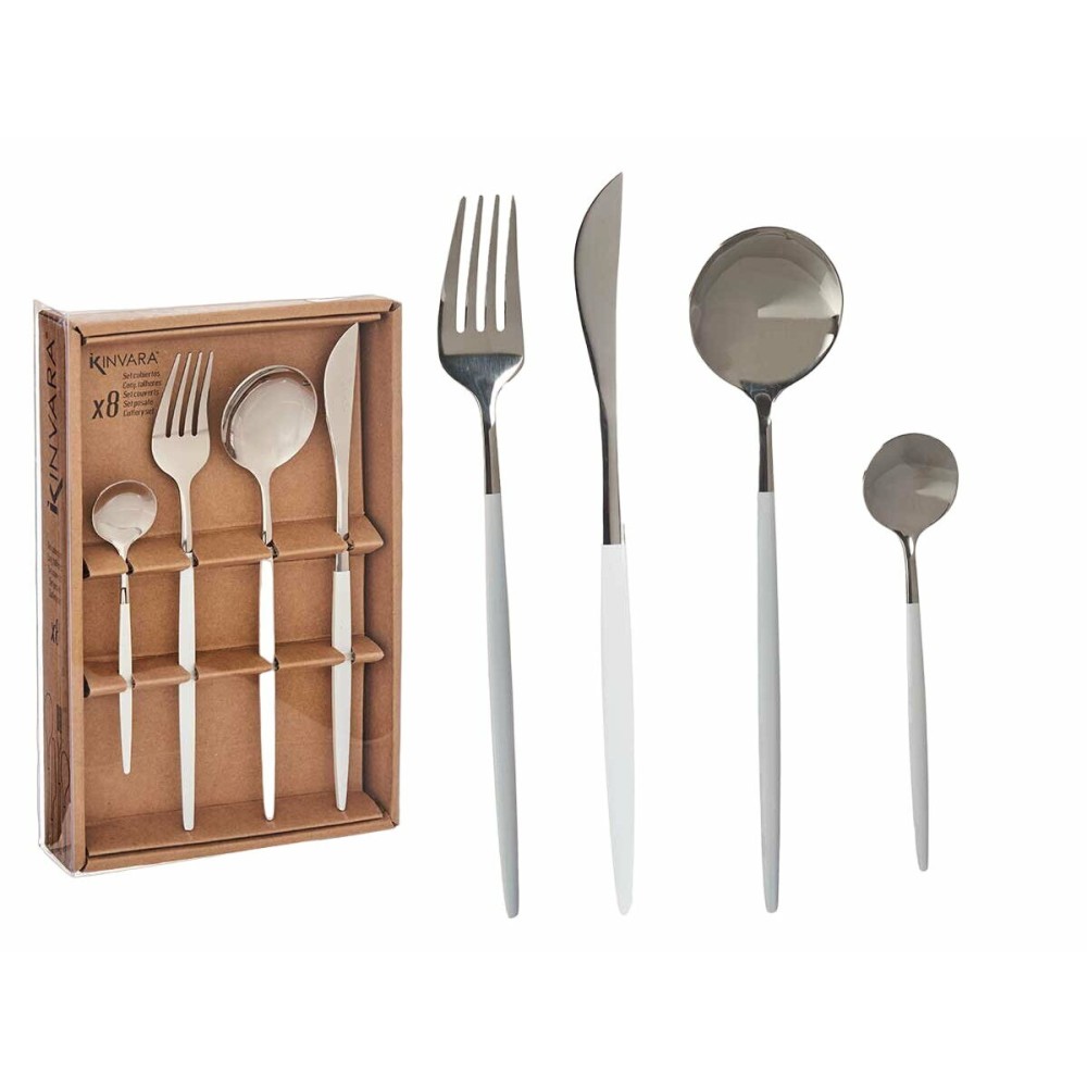 Besteck-Set Kinvara BST-CT022 Weiß Silberfarben Edelstahl (12 Stück)