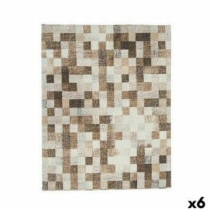 Fleckenabweisende Tischdecke Kinvara CUADROS-B Beige Abdeckung Fleckenbeständig Bilder 140 x 180 cm (6 Stück)