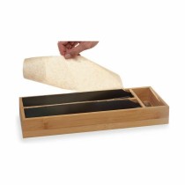 Paper dispenser Kinvara JWKW-5153 (2) Black Natural Bamboo Stainless steel 40 x 7 x 13 cm Double (8 Units)