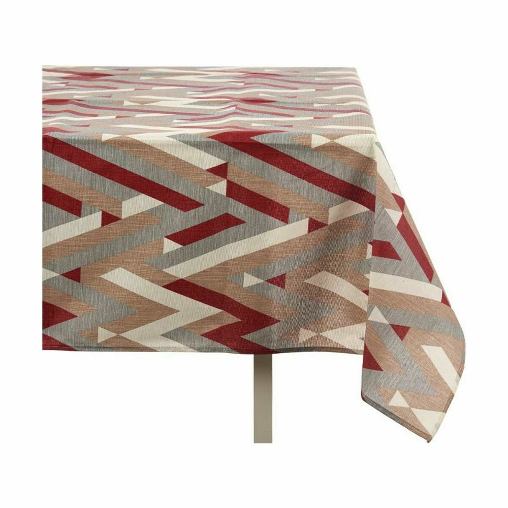 Stain-proof tablecloth Kinvara ZIGI-21469-26 Grey Maroon Thin canvas Anti-stain Stripes 140 x 180 cm (10 Units)