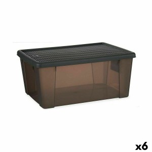 Aufbewahrungsbox mit Deckel Stefanplast Elegance Grau Kunststoff 15 L 29 x 17 x 39 cm (6 Stück)