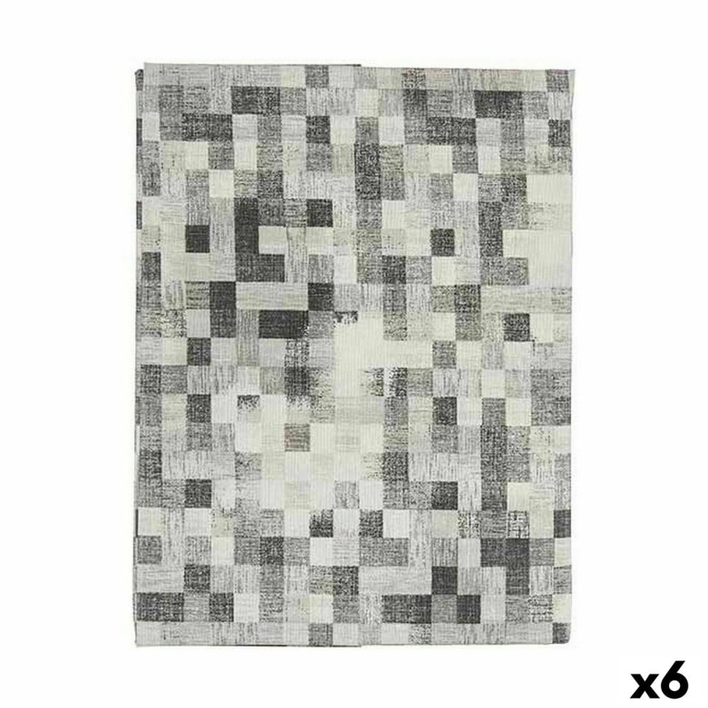 Stain-proof tablecloth Kinvara CUADROS-G Grey Thin canvas Anti-stain Frames 140 x 180 cm (6 Units)