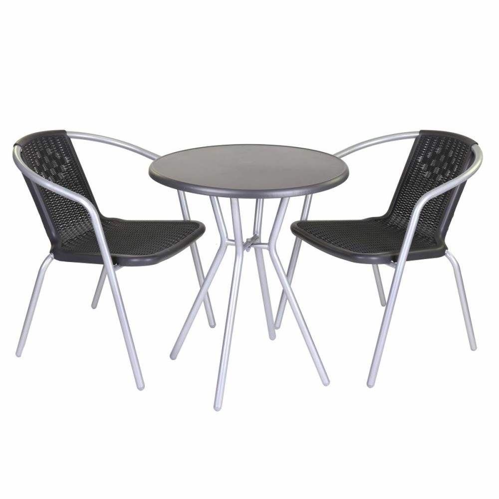 Table d'appoint Zoe Noir Gris Acier 60 x 60 x 70 cm