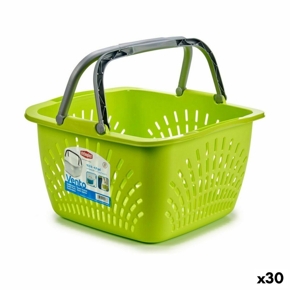 Panier Multi-usages Stefanplast Marron Plastique 18 L 39 x 21,5 x 39 cm Avec des poignées (30 Unités)