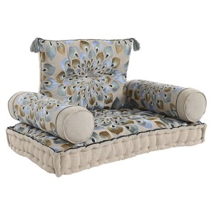 Garden sofa DKD Home Decor Blue Beige 90 x 55 x 18 cm