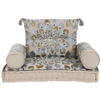 Chaise de jardin DKD Home Decor Bleu Beige 90 x 55 x 18 cm