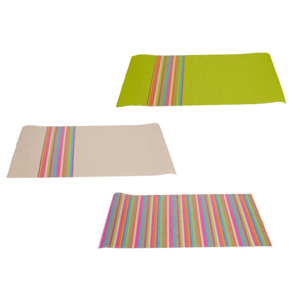 Table Mat Kinvara TSL-2204F Brown Green Multicolour 45 x 30 x 0,1 cm Stripes (36 Units)