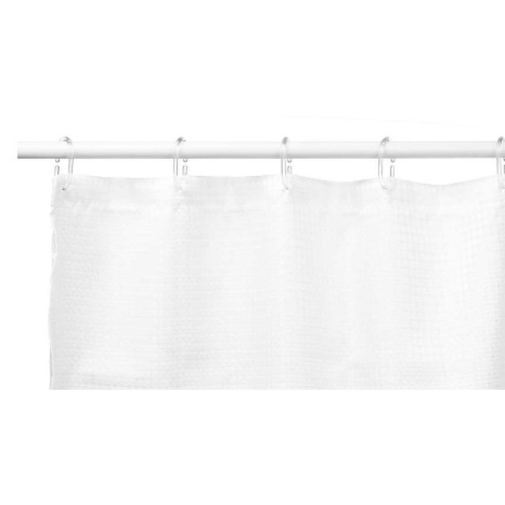 Rideau de Douche Berilo SC-POLY-UD1-WHITE Blanc Polyester 180 x 180 cm Points (12 Unités)