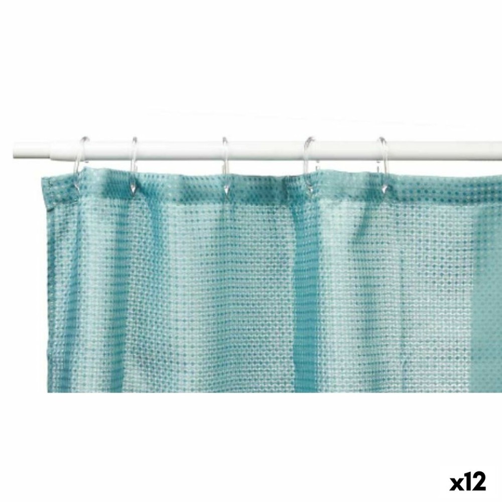 Shower Curtain Berilo SC-POLY-UD1-GREEN Turquoise Green Polyester 180 x 180 cm Points (12 Units)