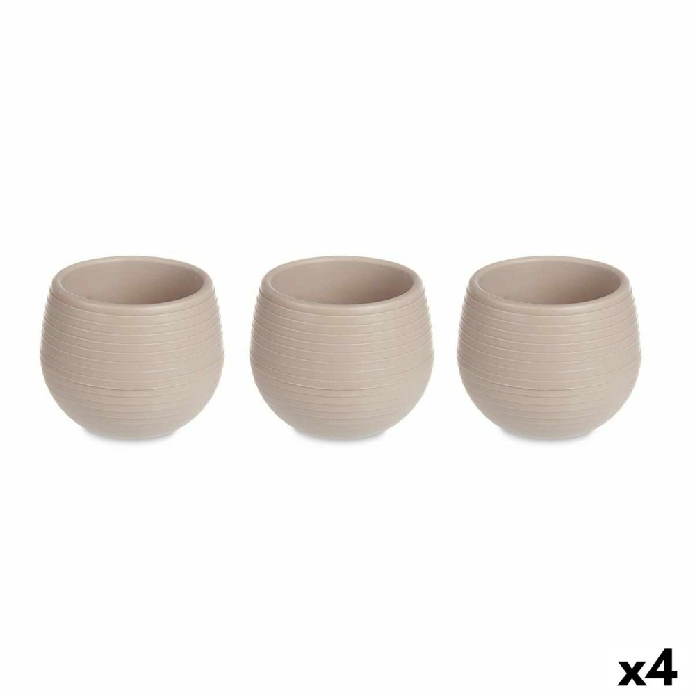 Blumentopfset Ibergarden ES0501214S3 Taupe Kunststoff 16,5 x 16,5 x 14,5 cm (4 Stück)