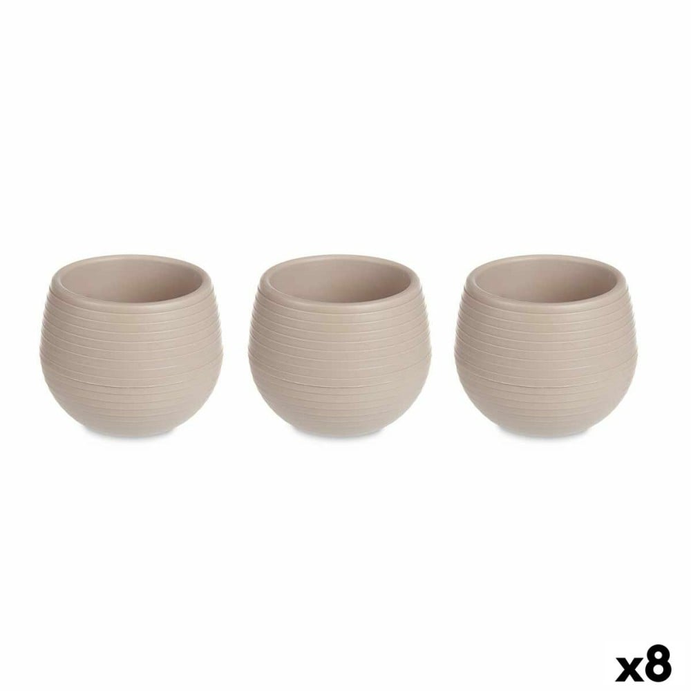 Blumentopfset Ibergarden ES0101214S3 Taupe Kunststoff 8 x 8 x 7 cm (8 Stück)