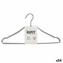 Set of Clothes Hangers Kipit 29100190 Silver Metal 39,5 x 20 x 0,5 cm (24 Units)