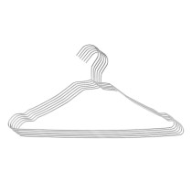 Set of Clothes Hangers Kipit 29100190 Silver Metal 39,5 x 20 x 0,5 cm (24 Units)