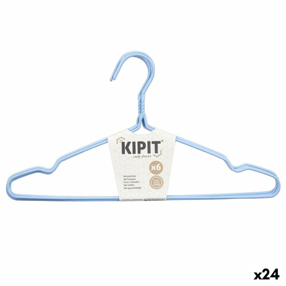 Set of Clothes Hangers Kipit 29100193 Metal Silicone 40 x 21 x 0,5 cm (24 Units)