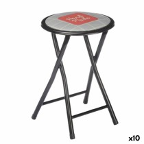 Tabouret Pliant Hand Made Marron Noir Gris PVC Métal 30 x 30 x 45 cm (10 Unités)