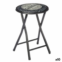 Tabouret Pliant Quality Noir Gris PVC Métal 30 x 30 x 45 cm (10 Unités)