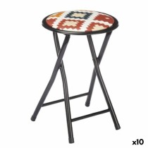 Tabouret Pliant Boho Chic Noir PVC Métal 30 x 30 x 45 cm (10 Unités)