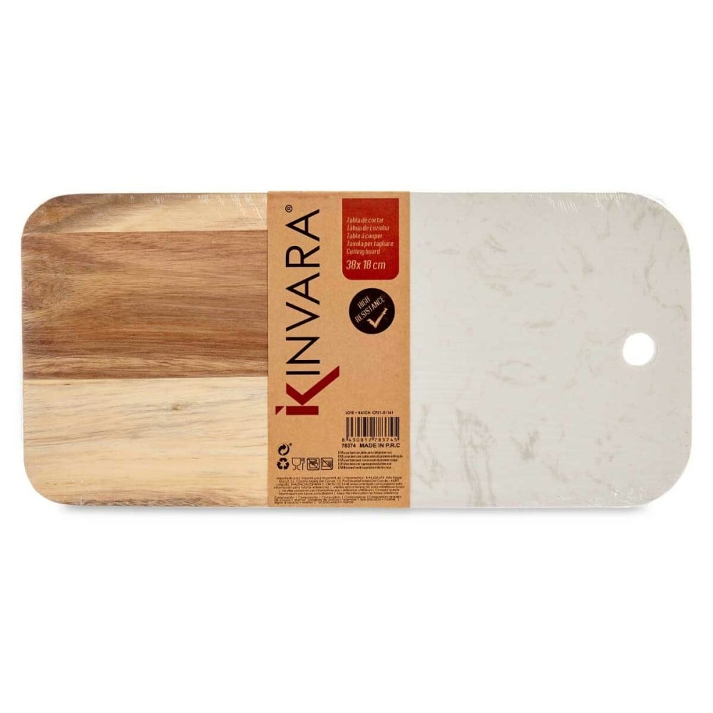 Cutting board Kinvara 78374 White 18 x 1,5 x 38 cm (8 Units)