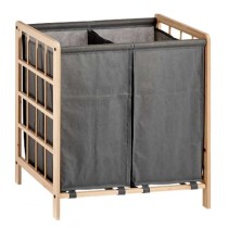 Panier à linge Kipit XJL146354H Marron Gris Bois 30 L x 2 33 x 60 x 59,5 cm (12 Unités)