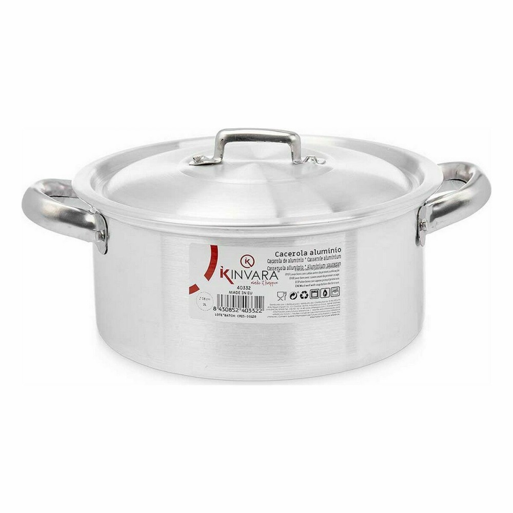 Casserole with lid Kinvara 100004 Silver (10 Units)