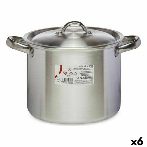 Marmite avec couvercle Kinvara 100033 Argenté Aluminium Ø 20 cm (6 Unités)