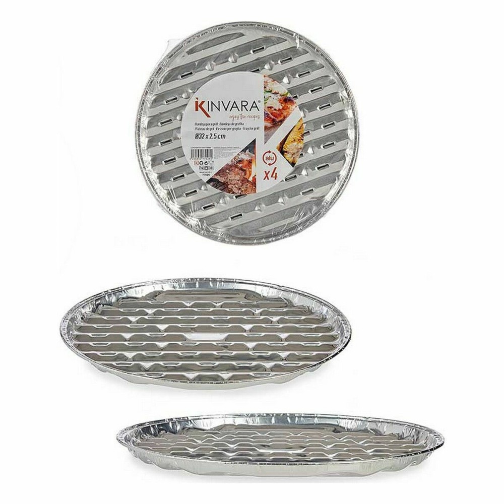 Ensemble de plats pour la cuisine Kinvara 64300 Aluminium 32 x 3 x 32 cm Jetable Pizza (24 Unités)