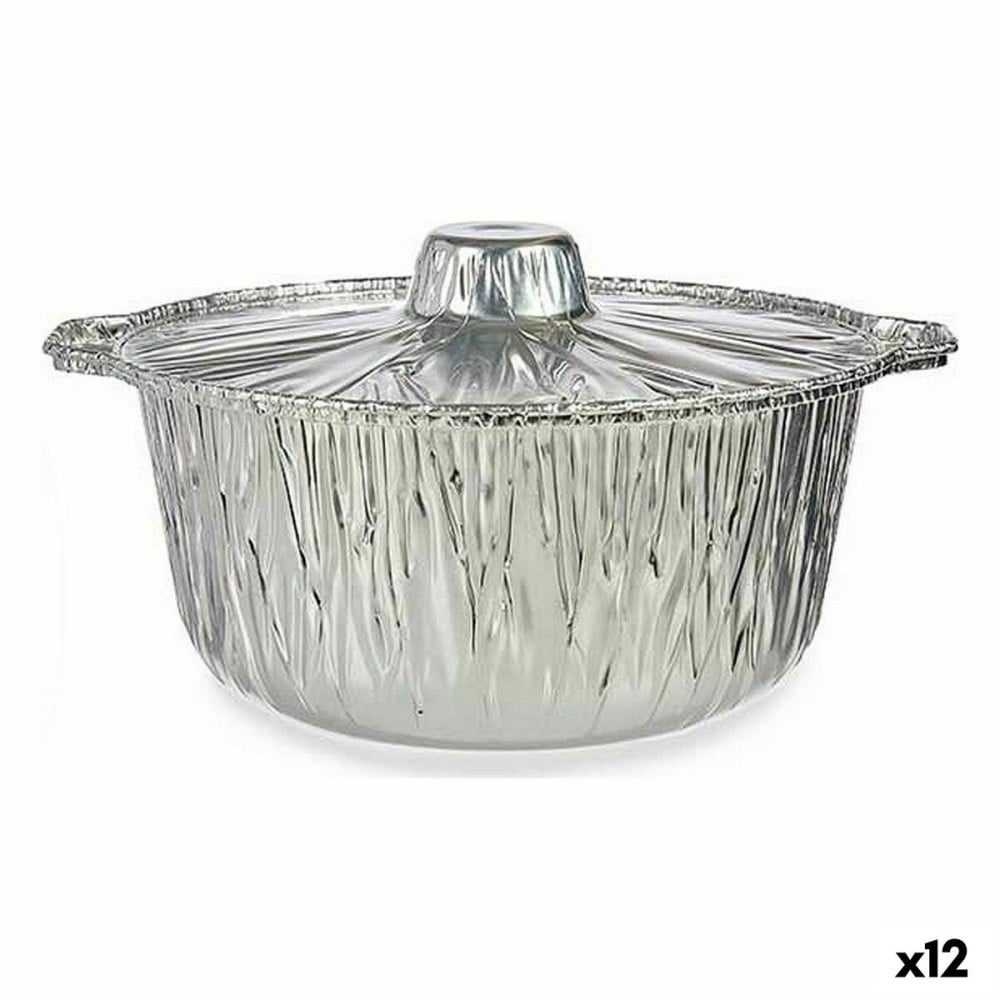 Ensemble de plats pour la cuisine Kinvara 66106 Aluminium 29 x 26 x 12 cm Jetable Avec couvercle Casserole (12 Unités)