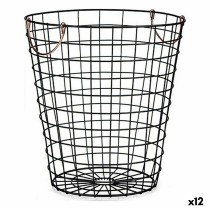 Basket Kinvara W5759M-CH Black Steel 30 x 30 x 30 cm With handles (12 Units)