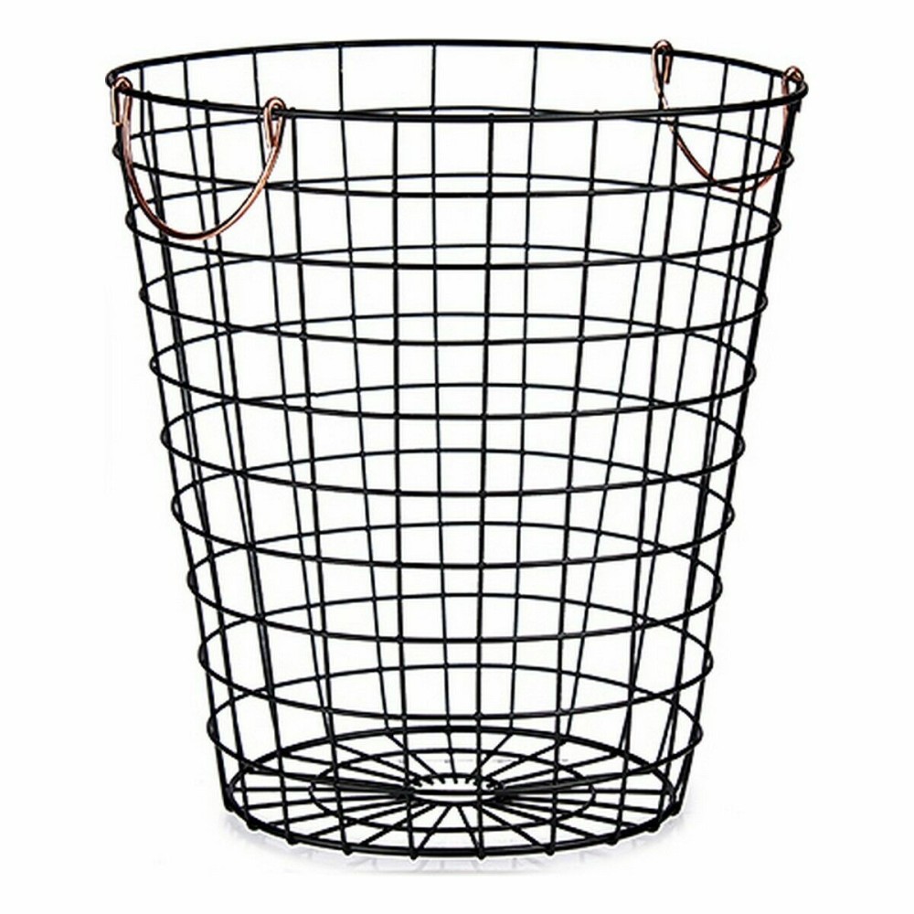 Basket Kinvara W5759M-CH Black Steel 30 x 30 x 30 cm With handles (12 Units)