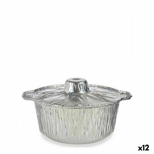 Ensemble de plats pour la cuisine Kinvara 66105 Aluminium 25,5 x 22 x 9,5 cm Jetable Avec couvercle Casserole (12 Unités)