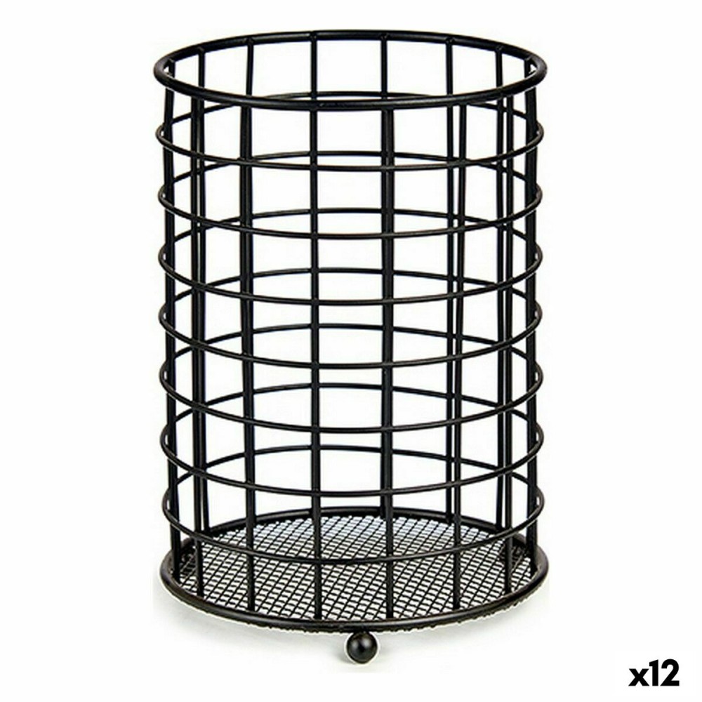 Abtropfbehälter für Besteck Kinvara W6467-2 Schwarz Stahl 12,8 x 17,5 x 12,8 cm (12 Stück)