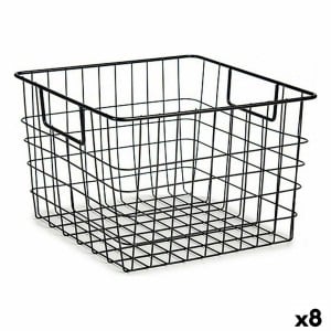 Mehrzweckkorb Kinvara W7318 Schwarz Stahl 29 x 19,5 x 32 cm Mit Griffen (8 Stück)