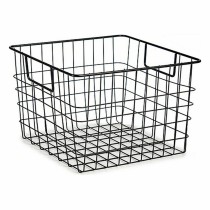 Multi-purpose basket Kinvara W7318 Black Steel 29 x 19,5 x 32 cm With handles (8 Units)