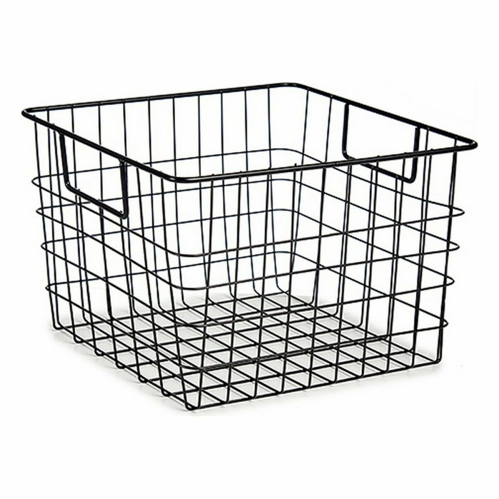 Multi-purpose basket Kinvara W7318 Black Steel 29 x 19,5 x 32 cm With handles (8 Units)