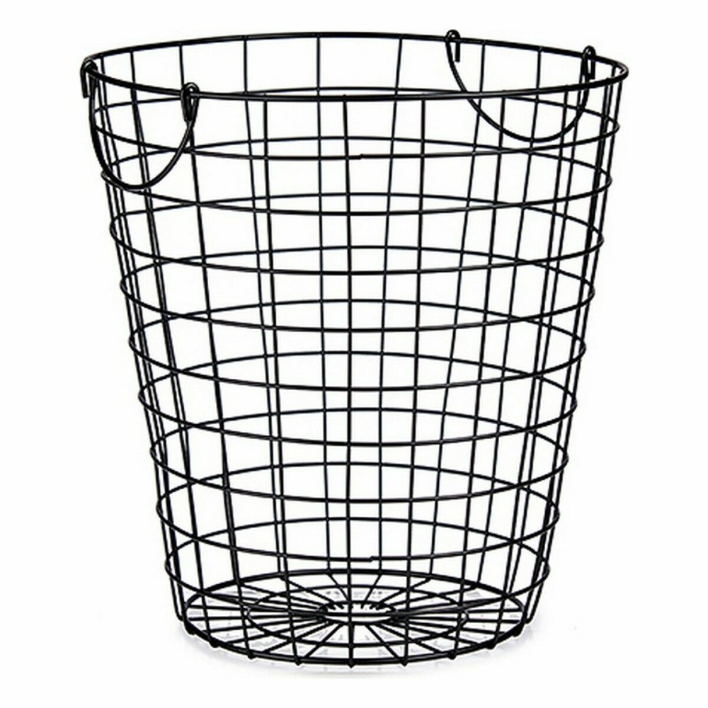 Basket Kinvara W5759-M Black Steel 30 x 30 x 30 cm With handles (8 Units)