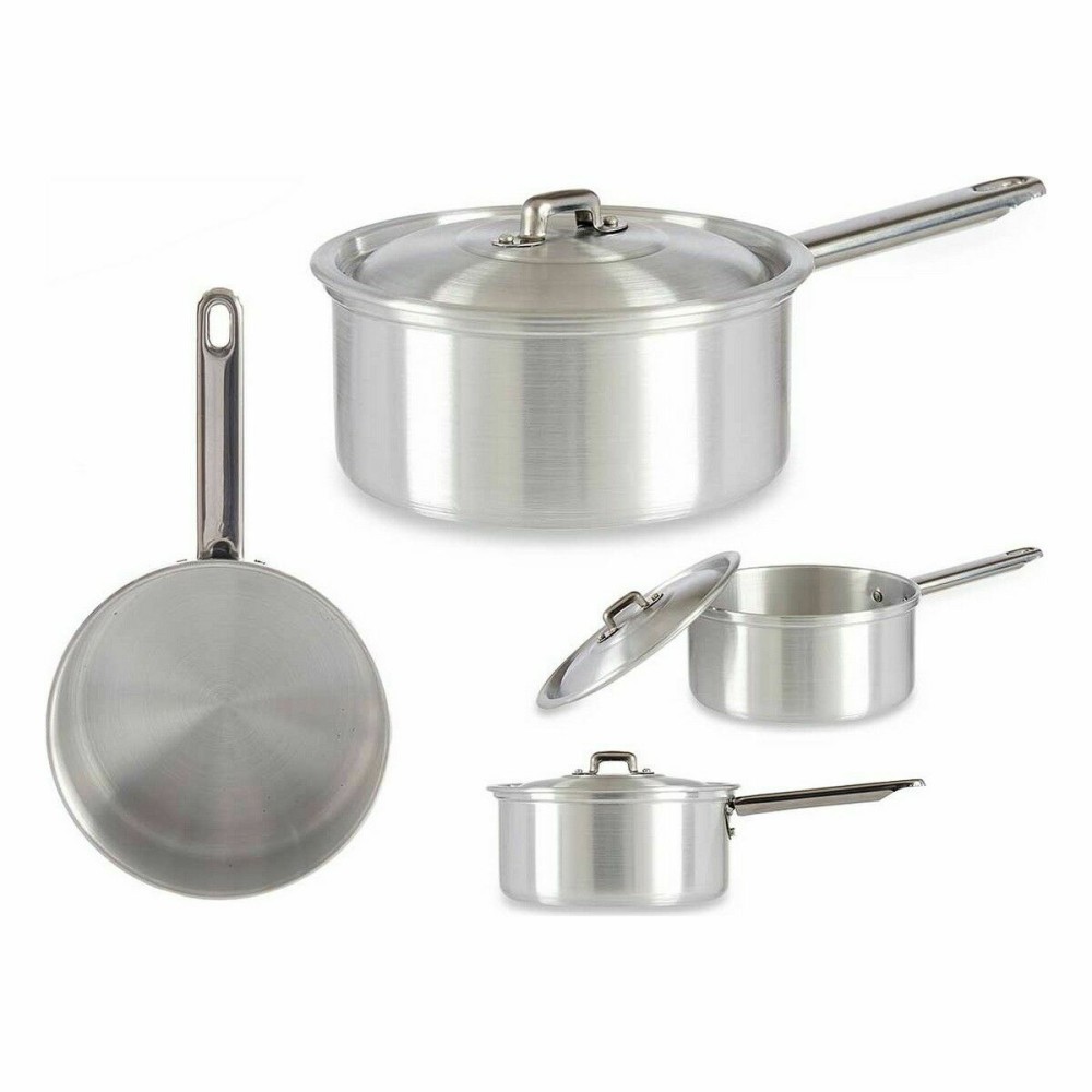 Saucepan with Lid Kinvara 100019 Silver Aluminium Ø 16 cm 1,5 L (10 Units)