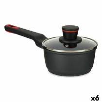 Casserole avec couvercle Kinvara 77782 Noir Aluminium Bakélite Ø 16 cm (6 Unités)