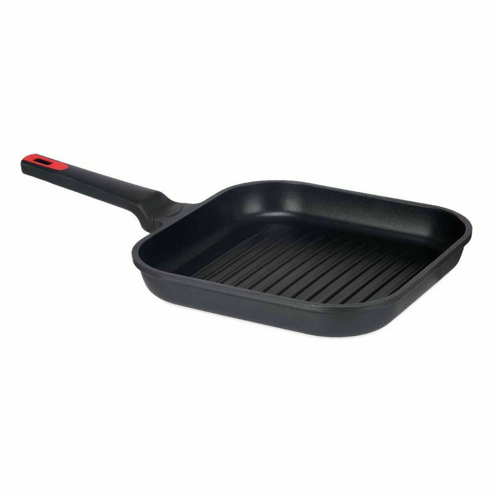 Poêle à Grilller avec Rayures Kinvara 77781 Noir Aluminium Bakélite 28 x 28 cm (6 Unités)