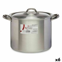 Casserole with Lid Kinvara 100035 Silver Aluminium Ø 24 cm (6 Units)