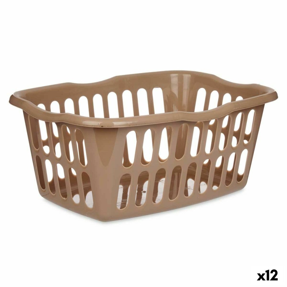 Basket Kipit 8067-T Taupe polypropylene 50 L 58 x 24 x 42 cm (12 Units)