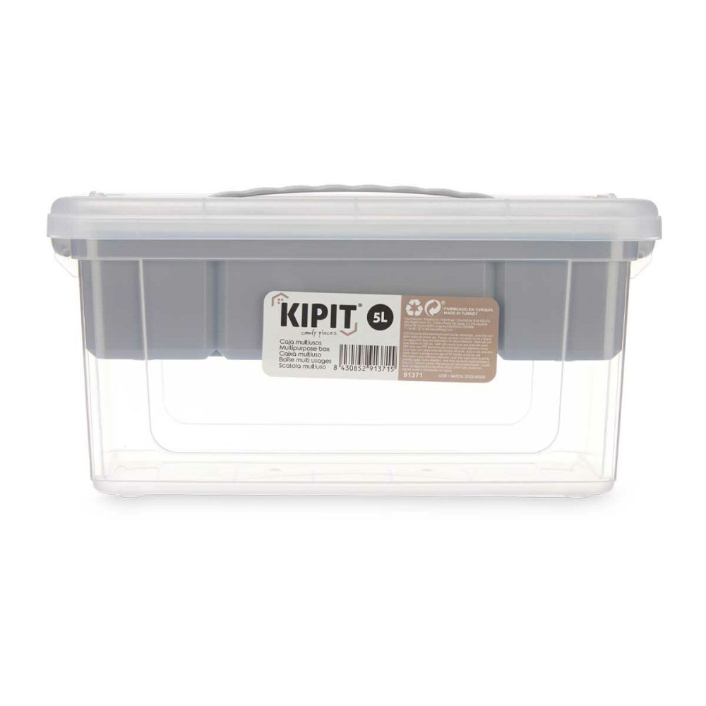 Boîte Multiusage Kipit 02 1310 Gris Transparent Plastique 5 L 29,5 x 14,5 x 19,2 cm (6 Unités)