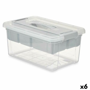 Boîte Multiusage Kipit 02 1311 Gris Transparent Plastique 9 L 35,5 x 17 x 23,5 cm (6 Unités)