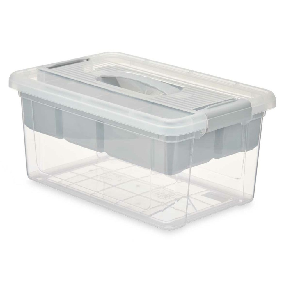 Boîte Multiusage Kipit 02 1311 Gris Transparent Plastique 9 L 35,5 x 17 x 23,5 cm (6 Unités)