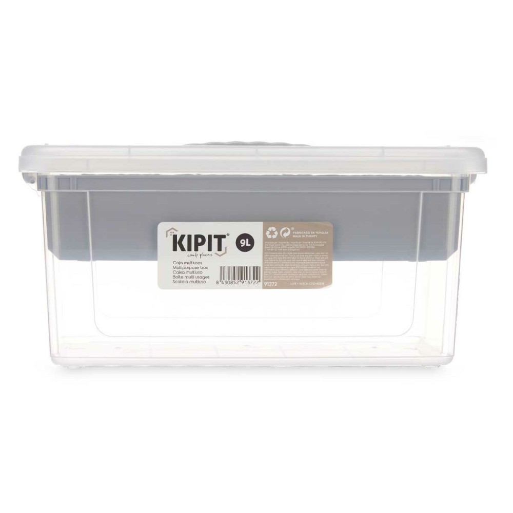 Boîte Multiusage Kipit 02 1311 Gris Transparent Plastique 9 L 35,5 x 17 x 23,5 cm (6 Unités)