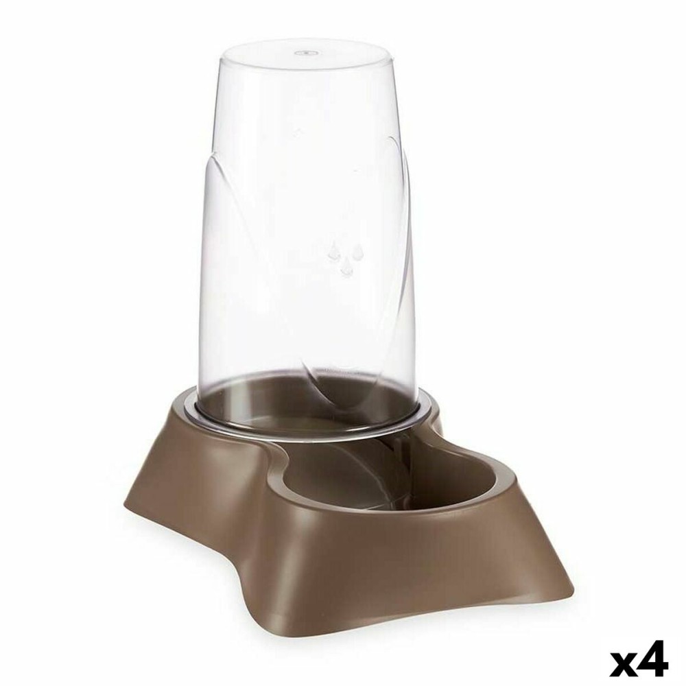 Pet feeding dish Dispenser Brown polypropylene 3,5 L 21,5 x 32,5 x 32,5 cm (4 Units)