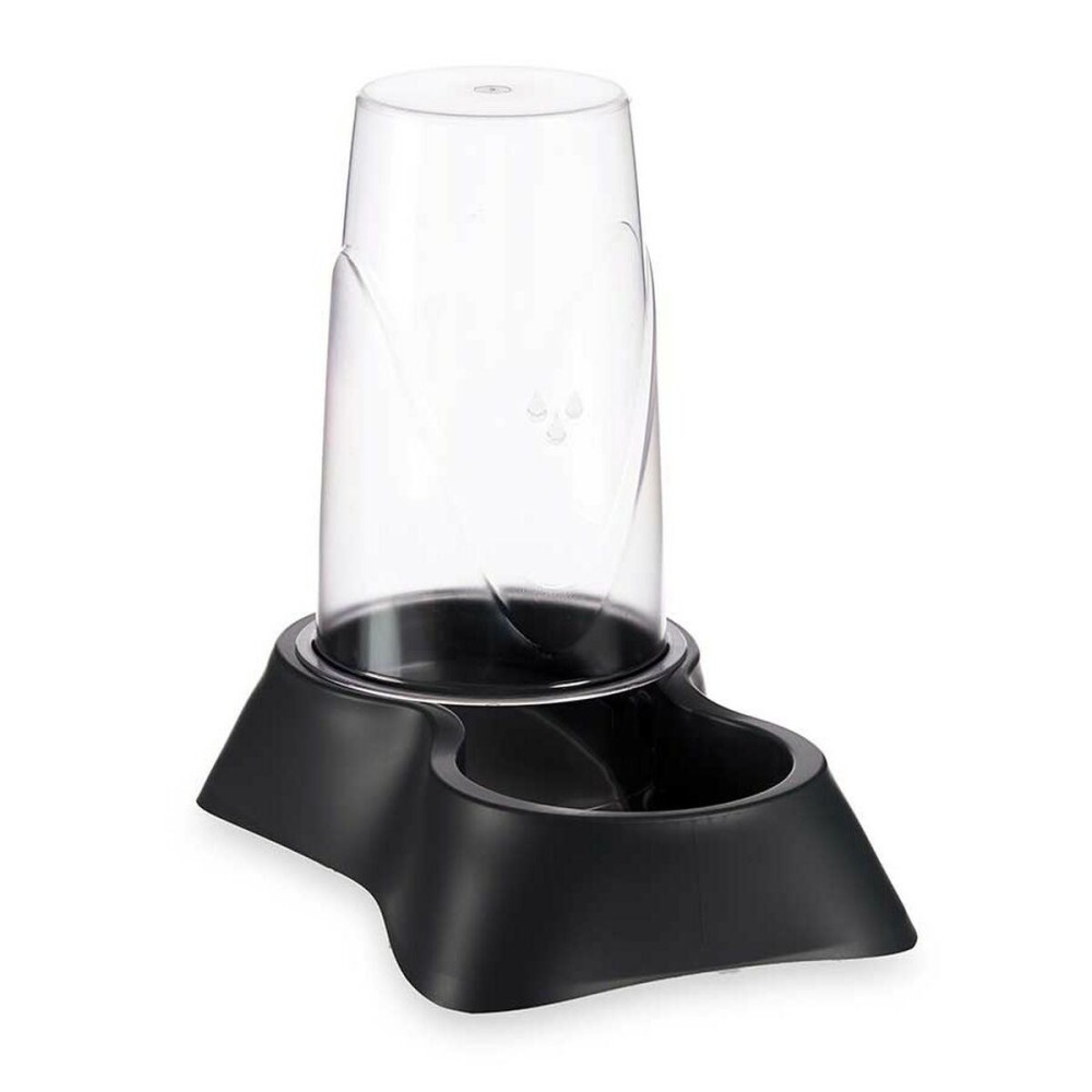 Pet feeding dish Dispenser Anthracite Plastic 1,5 L 16 x 25 x 24 cm (8 Units)