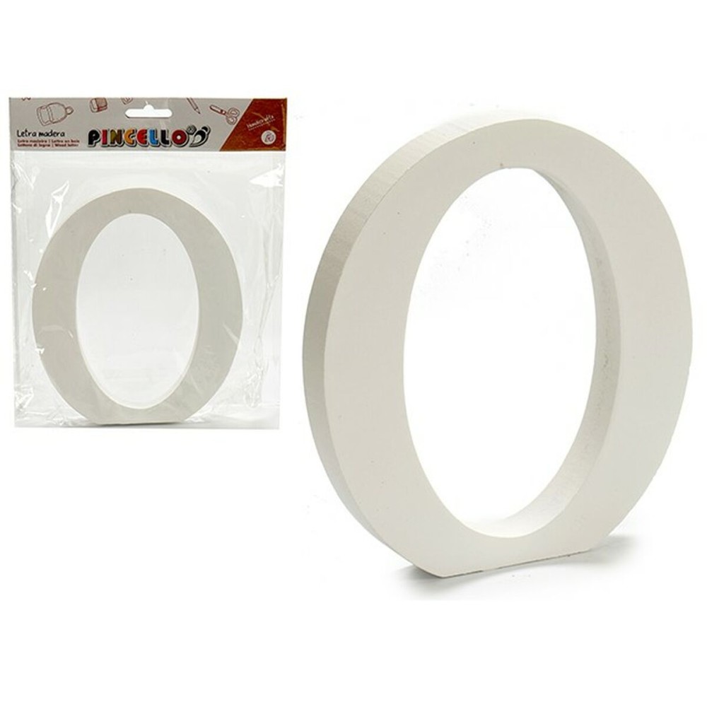 Letter Pincello O White Wood 1,8 x 21 x 17 cm (12 Units)