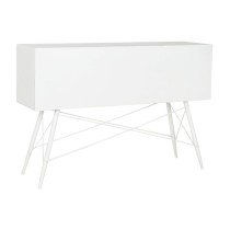 Console DKD Home Decor Blanc Métal Verre 120 x 35 x 80 cm