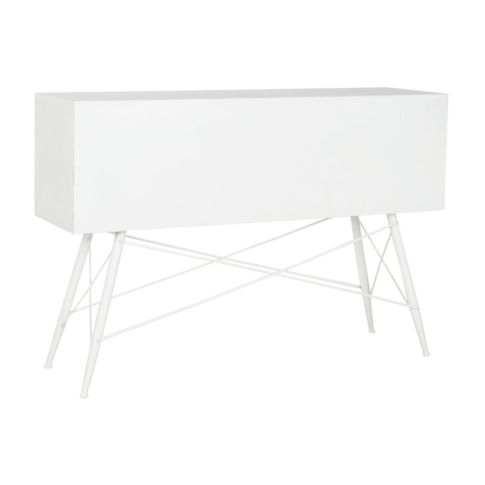 Console DKD Home Decor Blanc Métal Verre 120 x 35 x 80 cm